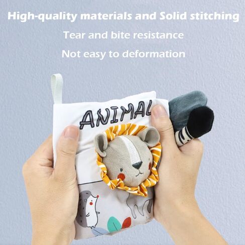 Baby Cloth Books, Touch & Feel Soft Crinkle Interactive Book, Early Development Activity Stroller Toys for Infants and Toddlers(Elephant) in Saudi Arabia