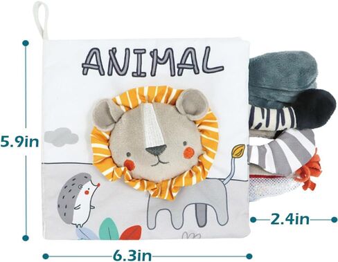 Baby Cloth Books, Touch & Feel Soft Crinkle Interactive Book, Early Development Activity Stroller Toys for Infants and Toddlers(Elephant) in Saudi Arabia