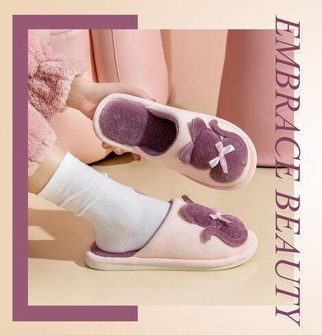 Indoor Winter Scuff Slippers for Women, Adorable Warm Slippers in Saudi Arabia