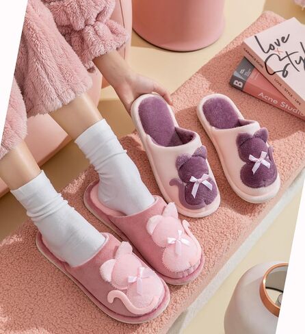 Indoor Winter Scuff Slippers for Women, Adorable Warm Slippers in Saudi Arabia