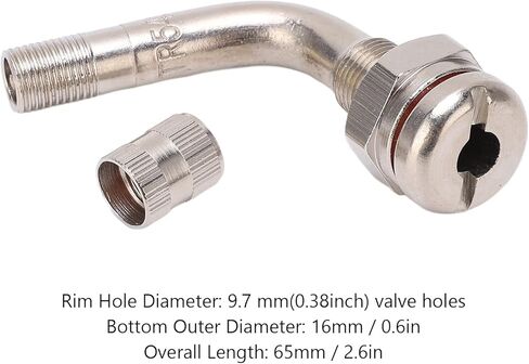 Valve Stem, Truck Tire Valve Stem OE Standard Easy Installation TR543E Aluminum 75 Degree Bent for 9.7mm Hole in Saudi Arabia