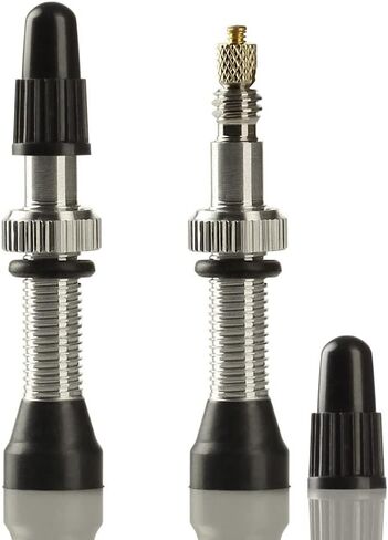 Tubeless Presta Valve Stems for Bike Tire Rims. Mountain and Road Bicycles. Black and Silver. in Saudi Arabia
