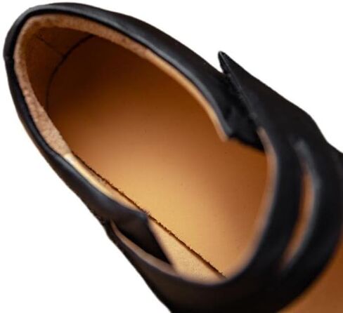 TinaCus Women's Retro Square Toe Genuine Leather Handmade Low Chunky Heel Buckle Mary Janes Shoes in Saudi Arabia