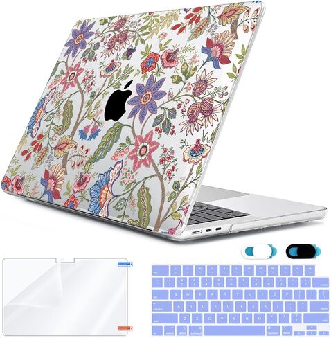 Compatible with MacBook Air 13.6 inch Case Model A2681 M2 2022 Release Touch ID & Liquid Retina Display, Plastic Hard Shell&Keyboard Cover&Screen Protector&Webcam Cover, Vintage Flower, in Saudi Arabia