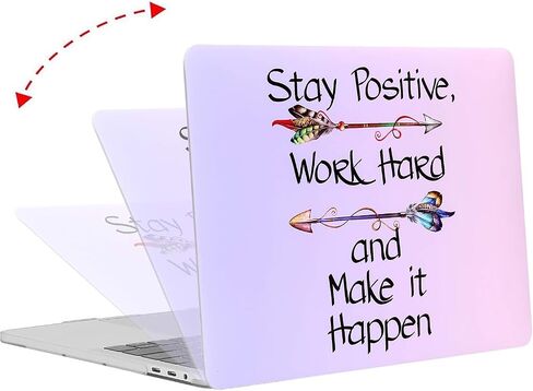 MOSISO Compatible with MacBook Pro 13 inch Case M2 2024, 2023, 2022-2016 A2338 M1 A2251 A2289 A2159 A1989 A1708 A1706, Plastic Gradient Inspiring Words Hard Case&Keyboard Cover, Purple in Saudi Arabia