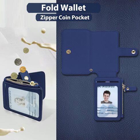 Small Wallet with Zipper Pocket, RFID Blocking Front Pocket Wallets, Leather Minimalist Credit Card Holder for Men Women (Black) in Saudi Arabia
