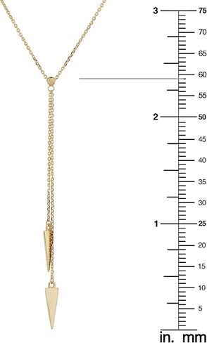 Kooljewelry قلادة من الذهب الأصفر عيار 14 قيراط على شكل مثلث مزدوج (يمكن تعديلها إلى 17 أو 18 بوصة) in Saudi Arabia