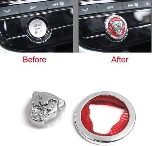 زر بدء التحكم المركزي مقبض مفتاح التشغيل رئيس ديكور غطاء تغليف الترتر ملصق مائي مناسب لسيارة جاكوار XFL XE XEL XJ XJL F-PACE F-Type in Kuwait