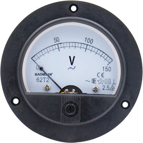 Baomain Round Voltmeter Voltage Meter 62T2 Gauge Analog Panel Class 2.5 AC 150V in Saudi Arabia