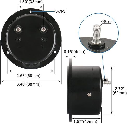 Baomain Round Voltmeter Voltage Meter 62T2 Gauge Analog Panel Class 2.5 AC 150V in Saudi Arabia