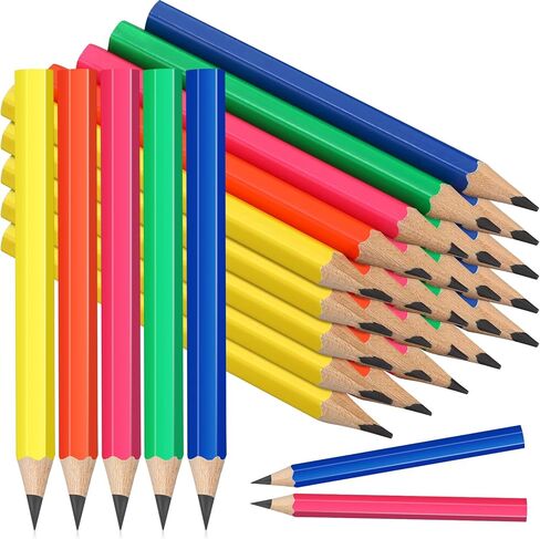 150 Pcs Golf Pencils 2 HB Half Pencils Neon Color Wedding Mini Pencils Hexagonal Pre Sharpened Pencils for Classroom School Office Bride Wedding(Blue) in Saudi Arabia