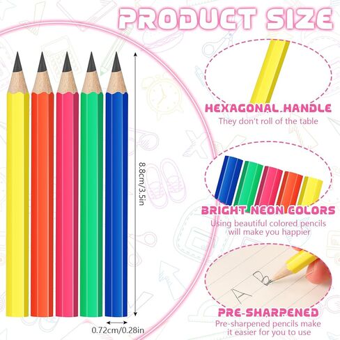 150 Pcs Golf Pencils 2 HB Half Pencils Neon Color Wedding Mini Pencils Hexagonal Pre Sharpened Pencils for Classroom School Office Bride Wedding(Blue) in Saudi Arabia