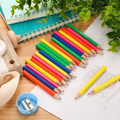 150 Pcs Golf Pencils 2 HB Half Pencils Neon Color Wedding Mini Pencils Hexagonal Pre Sharpened Pencils for Classroom School Office Bride Wedding(Blue) in Saudi Arabia