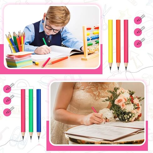 150 Pcs Golf Pencils 2 HB Half Pencils Neon Color Wedding Mini Pencils Hexagonal Pre Sharpened Pencils for Classroom School Office Bride Wedding(Blue) in Saudi Arabia