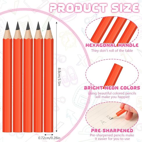 150 Pcs Golf Pencils 2 HB Half Pencils Neon Color Wedding Mini Pencils Hexagonal Pre Sharpened Pencils for Classroom School Office Bride Wedding(Blue) in Saudi Arabia