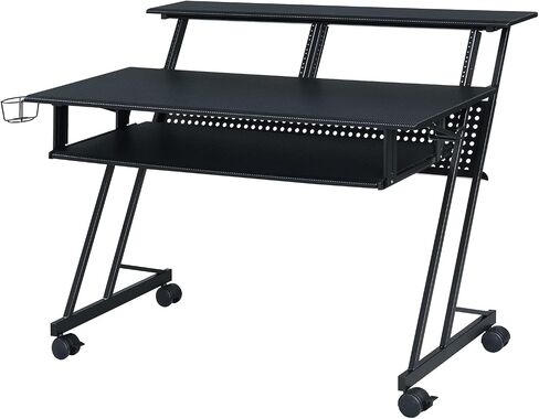 Acme Suitor Wooden Top Music Recording Studio Desk with Keyboard Tray in Black in Saudi Arabia
