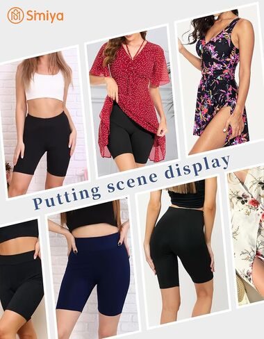 SIMIYA سراويل قصيرة للتمرين للسيدات سراويل قصيرة بدون خياطة عالية الخصر تحت الفساتين سراويل قصيرة ناعمة للجيم والجري واليوجا لسائقي الدراجات النارية للسيدات in Kuwait