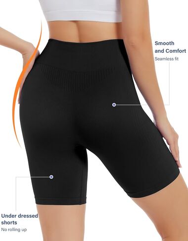 SIMIYA سراويل قصيرة للتمرين للسيدات سراويل قصيرة بدون خياطة عالية الخصر تحت الفساتين سراويل قصيرة ناعمة للجيم والجري واليوجا لسائقي الدراجات النارية للسيدات in Kuwait