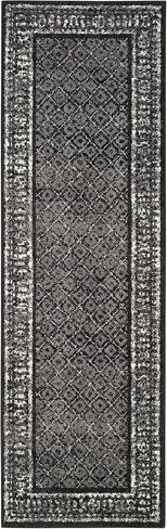 SAFAVIEH Adirondack Collection Runner Rug - 2'6" x 10', Black & Silver, Distressed Design, Non-Shedding & Easy Care, Ideal for High Traffic Areas in Living Room, Bedroom (ADR110A) in Saudi Arabia