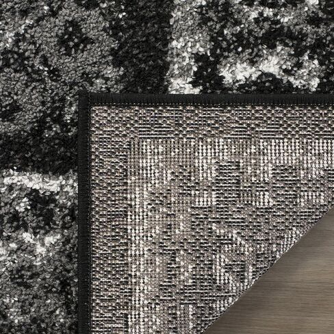 SAFAVIEH Adirondack Collection Runner Rug - 2'6" x 10', Black & Silver, Distressed Design, Non-Shedding & Easy Care, Ideal for High Traffic Areas in Living Room, Bedroom (ADR110A) in Saudi Arabia