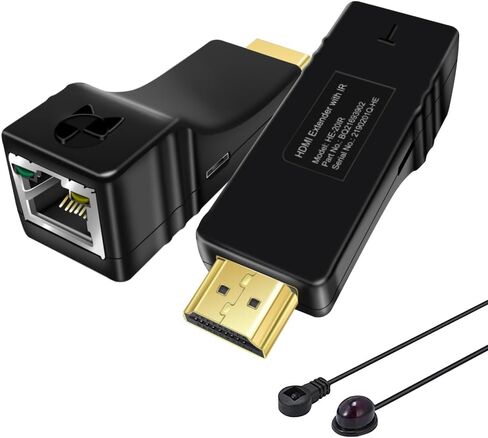 موسع DDMALL Mini بطول 330 قدمًا عبر كابل CAT5e/CAT6 فردي، عالي الدقة 1080 بكسل، التوصيل والتشغيل، يعمل بمنفذ USB، سهل التركيب، لا يوجد زمن انتقال، لا حاجة إلى كابل HDMI إضافي، جهاز إرسال واستقبال HDMI (HE-20) in Kuwait