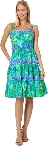 Lilly Pulitzer Casidee Cotton Dress Botanical Green in A Flutter Engineered Dress 0 in Saudi Arabia