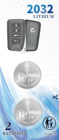 2 حزمة CR2032 مفتاح فوب استبدال البطارية لكزس (2013-2021) ES300 ES350 GS350 GS450 GS F IS200 IS300 IS350 LX570 NX200 NX300 NX300H RC200T RC300 RCF RX350 RX450H in Kuwait