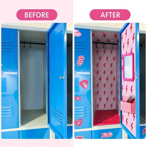 Ctosree 18 Pcs Locker Accessories Kit Include Magnetic Wallpaper Mirror Carpet Whiteboard Dry Erase Marker Locker Organizing Supplies 12 Pcs Pink Preppy Refrigerator Magnets for Girls School Office in Saudi Arabia
