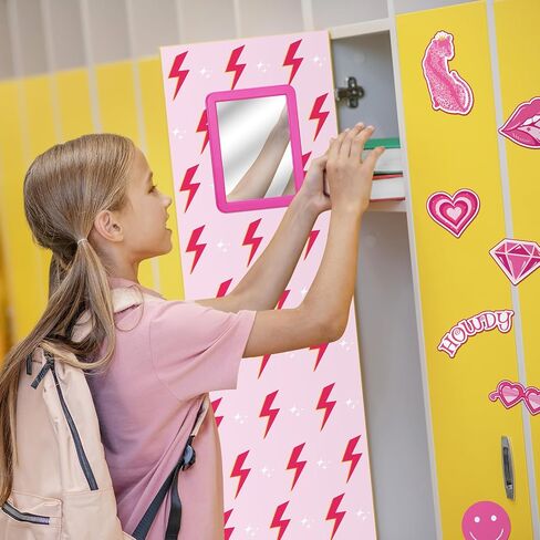 Ctosree 18 Pcs Locker Accessories Kit Include Magnetic Wallpaper Mirror Carpet Whiteboard Dry Erase Marker Locker Organizing Supplies 12 Pcs Pink Preppy Refrigerator Magnets for Girls School Office in Saudi Arabia