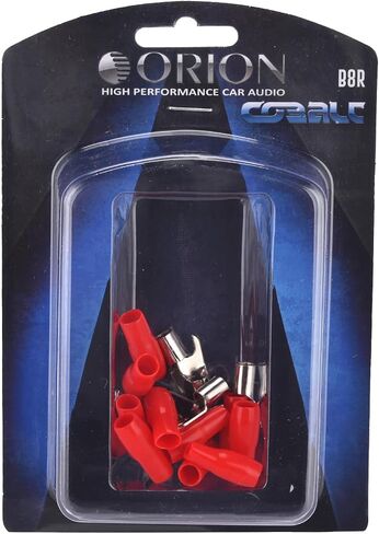 Orion Barrier Spade Fork Terminal B8R (10pcs) 8 Gauge AWG Connector Plugs - for Car Audio Terminal | Battery Cable Lug, Auto Parts, Automotive, Marine, Motorcycle, Trucks, RV - Gold Red in Saudi Arabia