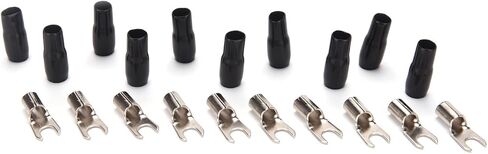 Orion Barrier Spade Fork Terminal B8R (10pcs) 8 Gauge AWG Connector Plugs - for Car Audio Terminal | Battery Cable Lug, Auto Parts, Automotive, Marine, Motorcycle, Trucks, RV - Gold Red in Saudi Arabia
