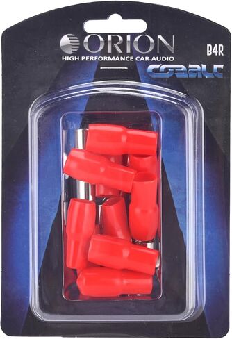 Orion Barrier Spade Fork Terminal B8R (10pcs) 8 Gauge AWG Connector Plugs - for Car Audio Terminal | Battery Cable Lug, Auto Parts, Automotive, Marine, Motorcycle, Trucks, RV - Gold Red in Saudi Arabia
