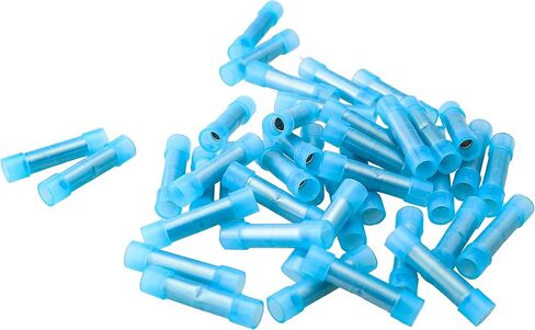 50pcs Nylon 16-14 AWG Wire Connectors Blue Electrical Crimp Butt Connector Fully Insulated Butt Connectors Crimping Terminals in Saudi Arabia
