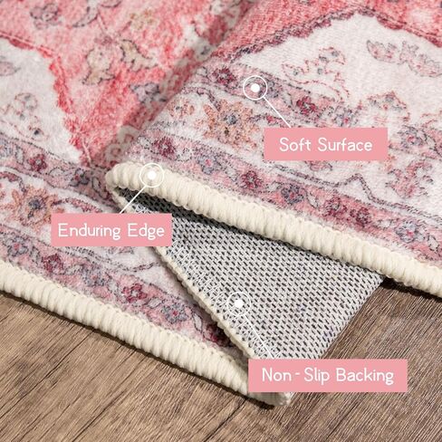 Small Rug 2x3 Blue Boho Bathroom Rugs for Bedroom Entryway Throw Kitchen Rugs Non Slip Washable Vintage Area Rug Low Pile Indoor Doormat Distressed Thin Carpet in Saudi Arabia