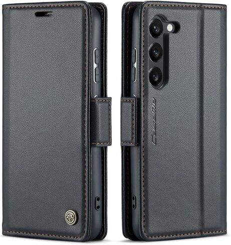 QLTYPRI Wallet Case for Samsung Galaxy S24, Premium PU Leather Magnetic Flip Folio Case with RFID Blocking Credit Card Slots Kickstand Shockproof Protective Phone Case Cover - Black in Saudi Arabia