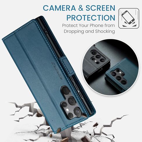 QLTYPRI Wallet Case for Samsung Galaxy S24, Premium PU Leather Magnetic Flip Folio Case with RFID Blocking Credit Card Slots Kickstand Shockproof Protective Phone Case Cover - Black in Saudi Arabia