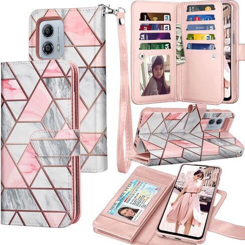 Tekcoo Wallet Case For Motorola Moto G 5G 2023 | Moto G (2023 Only) | XT2313, Luxury PU Leather Cash Credit Card Slots Holder Carrying Folio Flip Cover [Detachable Magnetic Hard Cases] Lanyard - Black in Saudi Arabia