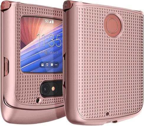 حافظة Nakedcellphone لهاتف Motorola RAZR 5G Flip، [أسود] غطاء صلب واقٍ سهل التركيب [نسيج شبكي] لهاتف Motorola Moto RAZR 5G Flip Phone (2020) XT2071 in Kuwait