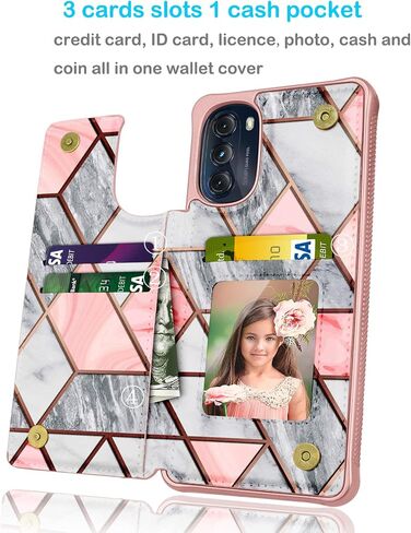 Tekcoo Wallet Case for Motorola Moto G 5G 2022 / Moto G (2022) / XT2213 Minimalist PU Leather ID Cash Credit Card Holder Slots Magnetic Closure Kickstand Folio Flip Slim Protective Cover - Black in Saudi Arabia