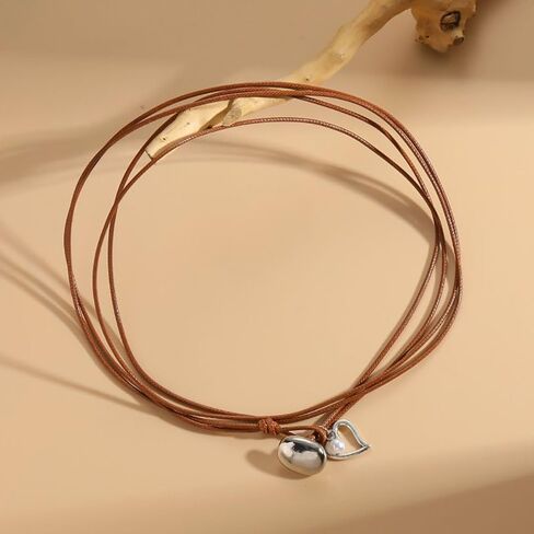 FUTIMELY Trendy Boho Choker Necklaces for Woman,Vintage Layered Leather Cord Necklace,Hippie Cowgirl Necklace for Teen Girls Gift Jewelry Statement Necklace in Saudi Arabia