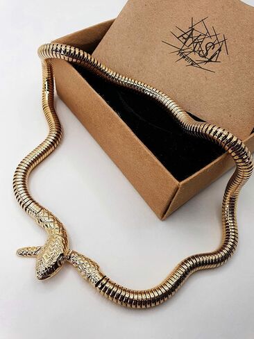 18K Gold/Silver Plated Snake Choker Necklace For Women Serpent Medusa Necklace Choker Snake Pendant Chain Modern Snake Jewelry in Saudi Arabia