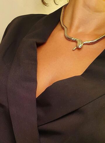 18K Gold/Silver Plated Snake Choker Necklace For Women Serpent Medusa Necklace Choker Snake Pendant Chain Modern Snake Jewelry in Saudi Arabia