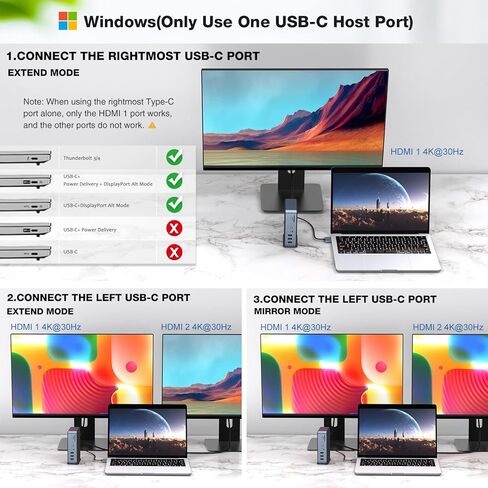 USB C Docking Station - 15-in-2 USB C Hub Supporting Triple Monitor via VGA/2*HDMI, 100W PD Laptop Dock with USB-A/C 3.0 5Gbps, RJ45 Ethernet, Audio & Mic, SD/TF for Type C Laptop in Saudi Arabia