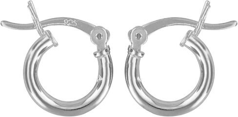 أقراط مجوهرات هاواي الفضية للنساء - أقراط من الفضة الإسترلينية مقاس 2 × 10 مم - أقراط دائرية صغيرة جدًا بتصميم أنيق بسيط - تتضمن صندوق مجوهرات وحقيبة in Kuwait