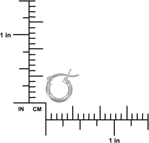 أقراط مجوهرات هاواي الفضية للنساء - أقراط من الفضة الإسترلينية مقاس 2 × 10 مم - أقراط دائرية صغيرة جدًا بتصميم أنيق بسيط - تتضمن صندوق مجوهرات وحقيبة in Kuwait