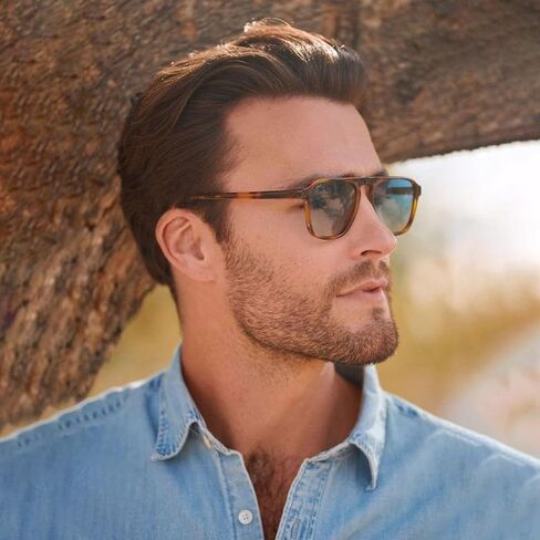Retro Polarized Aviator Sunglasses for Women Men 70s Flat Aviator Sun Glasses Vintage Square Shades in Saudi Arabia