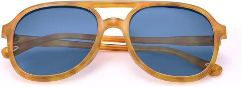 Retro Polarized Aviator Sunglasses for Women Men 70s Flat Aviator Sun Glasses Vintage Square Shades in Saudi Arabia