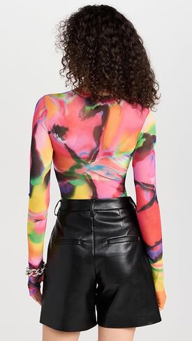 بلوزة شبكية بفتحة رقبة مستديرة من Kaylee للسيدات in Kuwait