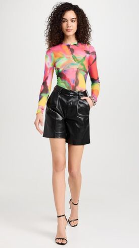 بلوزة شبكية بفتحة رقبة مستديرة من Kaylee للسيدات in Kuwait