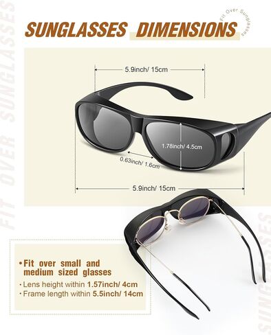 Frienda 3Pcs Fit Over Sunglasses Men Women Polarized Lens Wrap Over Glasses Driving Sport Oversize Eyeglasses in Saudi Arabia